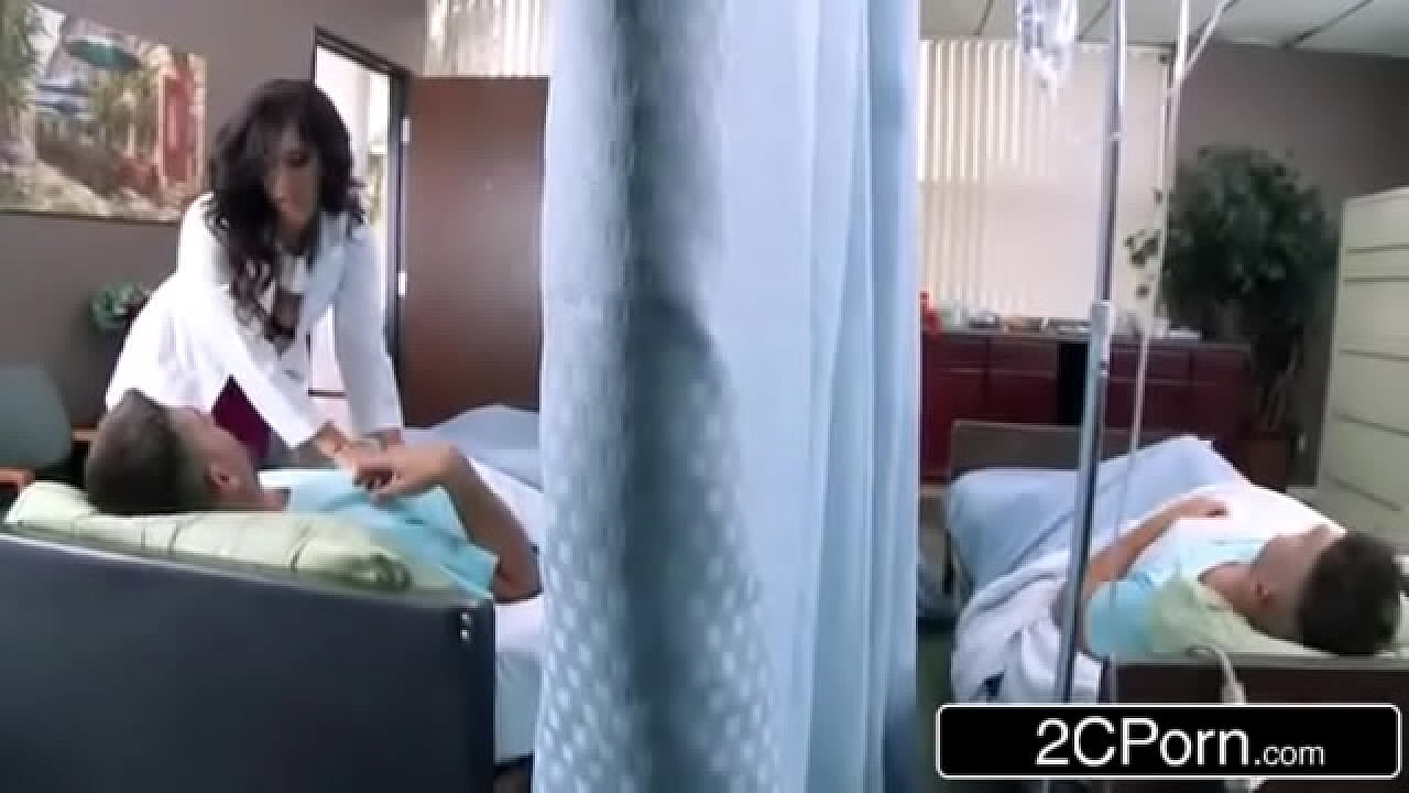 busty latina doctor helping two big dick patients