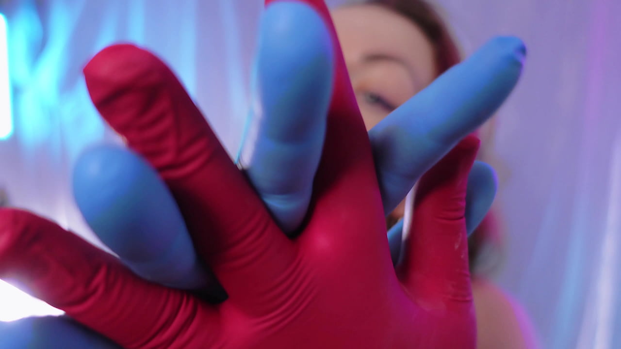 ASMR nitrile medical gloves 2 layers SFW video