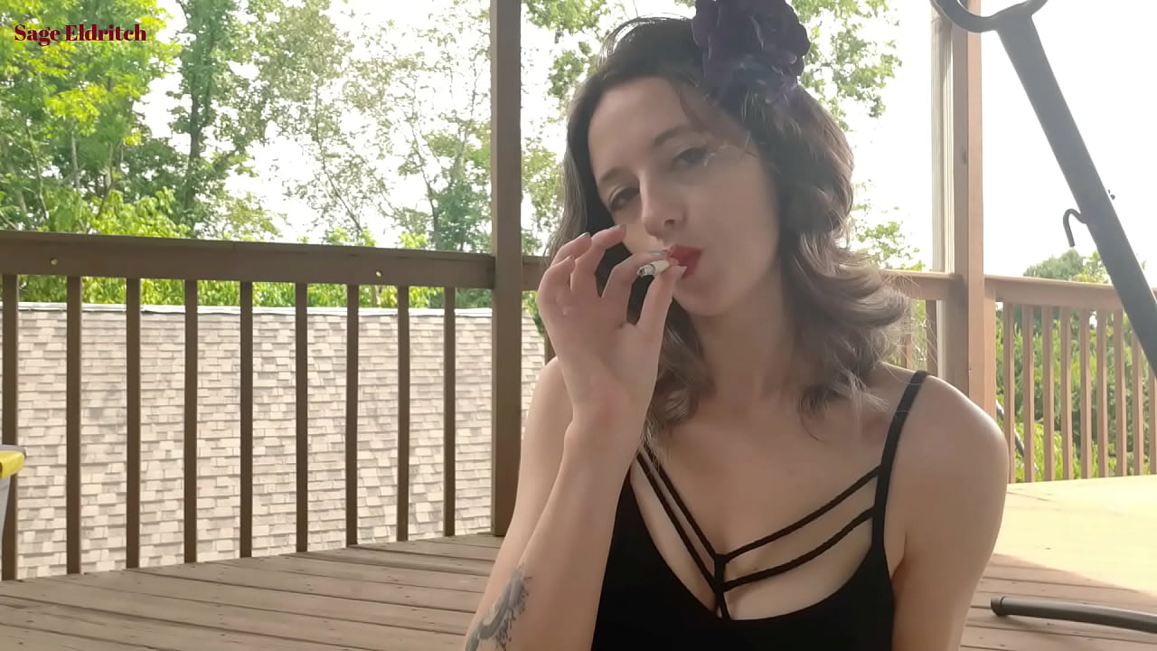 Sage Eldritch Cigarette Smoking in Red Lipstick
