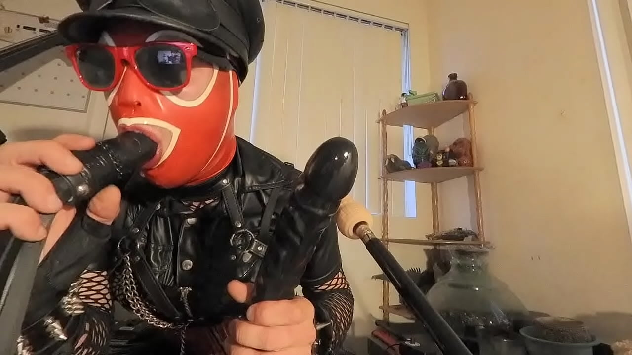 Sissy bitch sucks three dildos