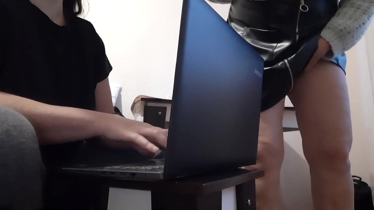 While my secretary is typing a report in the office, I am masturbating next to her