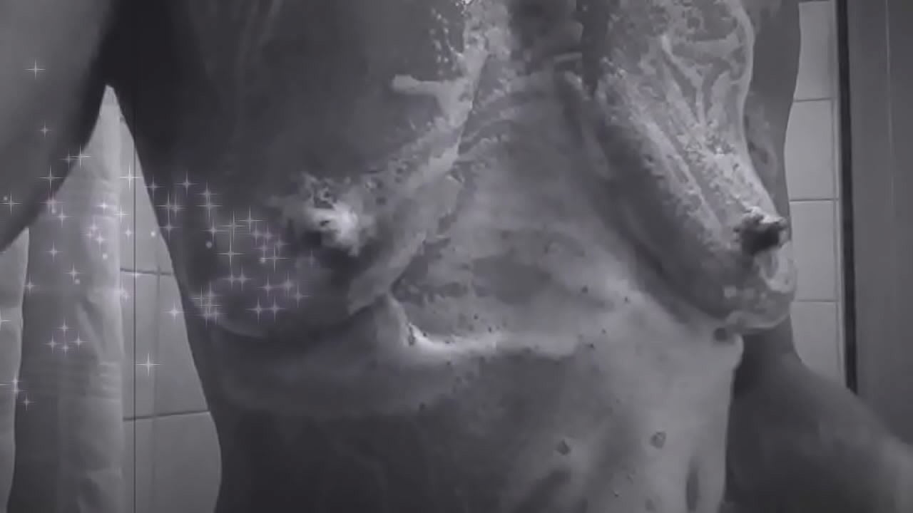 Sexy shower sudsy, saggy boobs Ginger MoistHer, Enjoy!