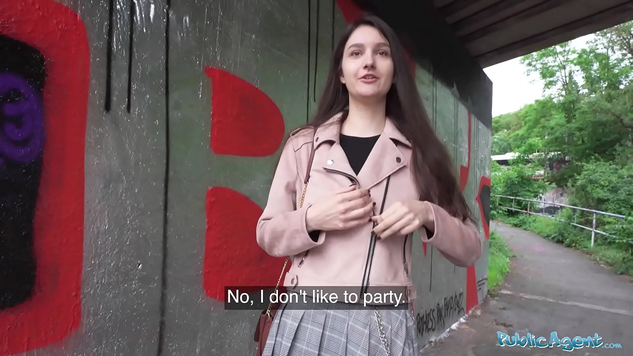 Public Agent - unknown amateur teen college babe with natural tits and tight shaved pussy chatted up and fucked outdoors