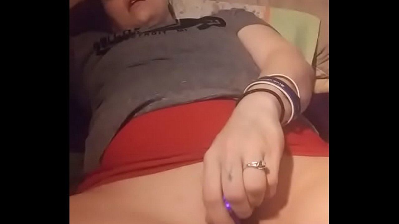 Sexy girl makes herself squirt with a purple dildo