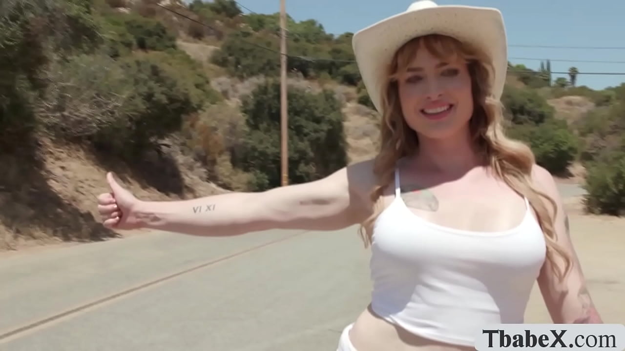 I pick this super hot and sexy TS hitchhiker on the road.She starts giving me handjobs while im driving