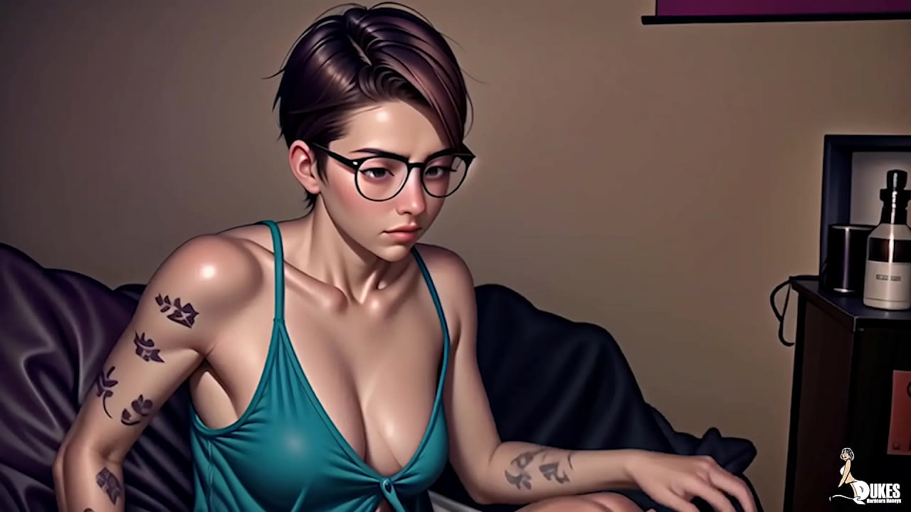 Shy cosplay geek gets caught masturbating at a party