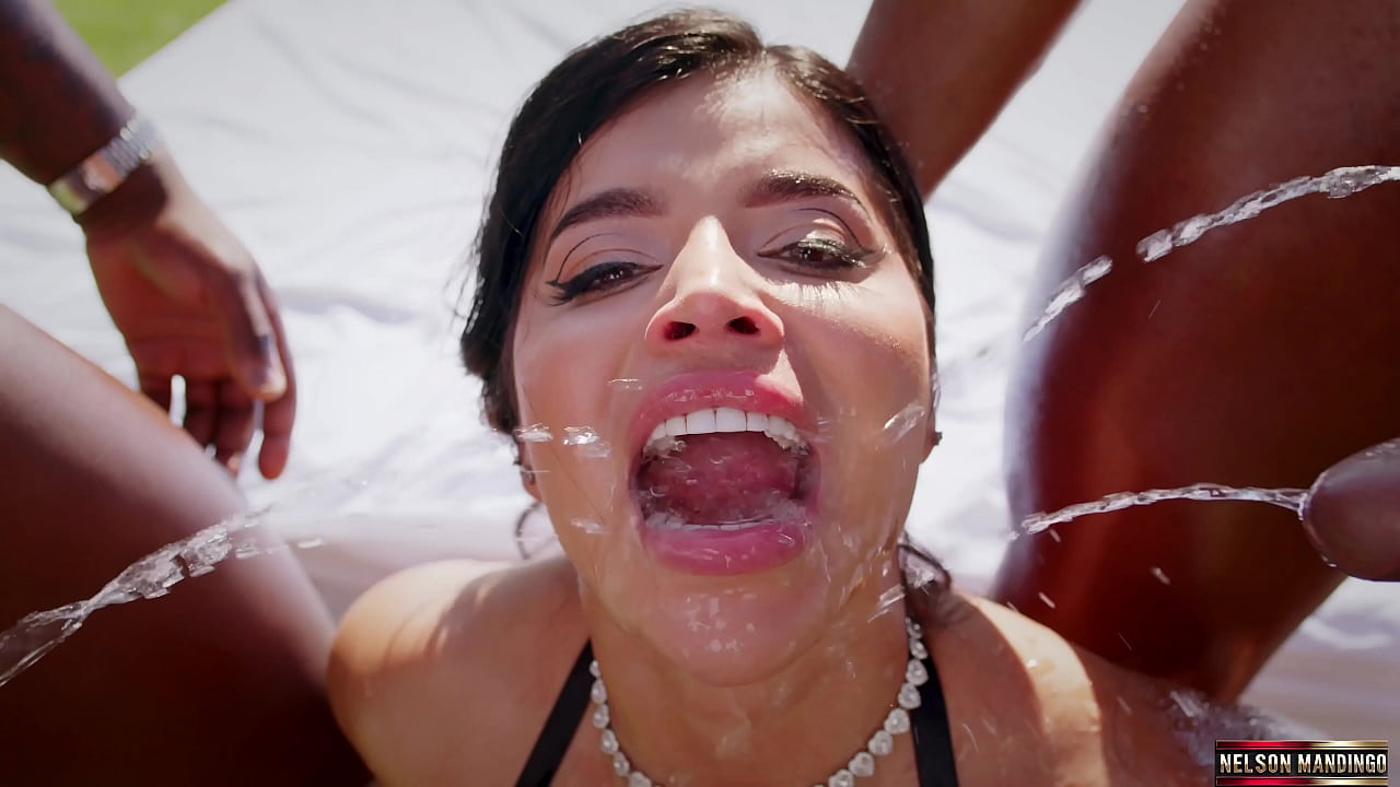 Sara Retali&rsquo;s First Ever Golden Shower DP anal BBC Gangbang