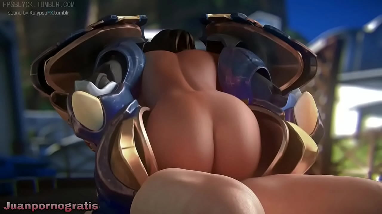 Pharah fucking with her outfit on Overwatch