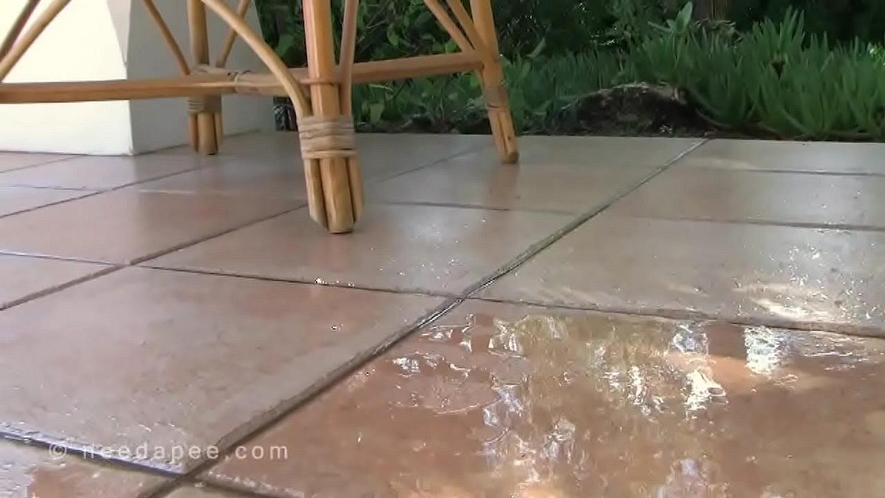 Pissing outside of villa