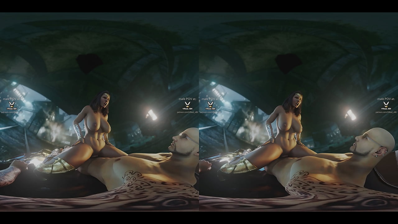 Wonder Woman in cowgirl position