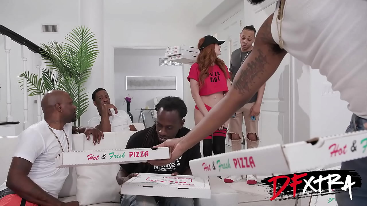 Sexy Redhead Babe HUNGRY FOR COCKS In Epic Gangbang