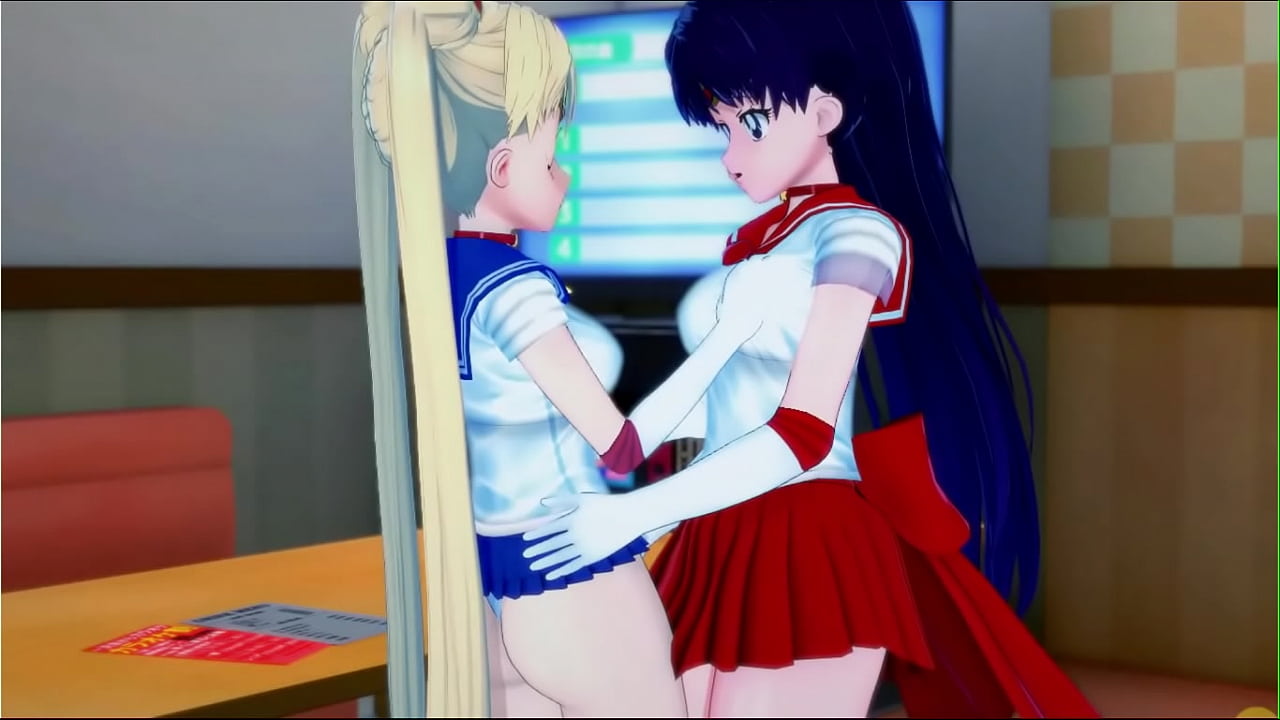 Sailor Mars and Sailor Moon lesbian fuck.