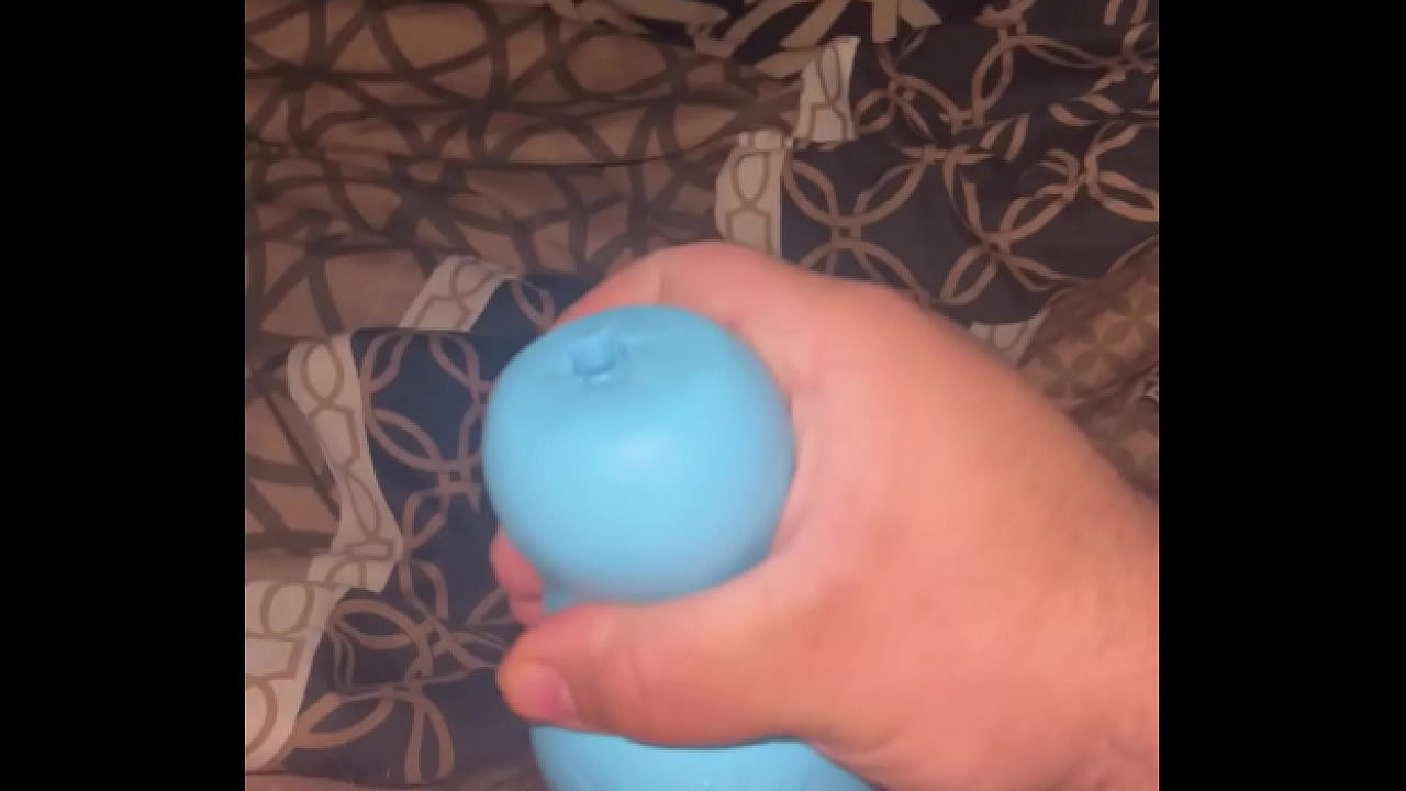 Uncircumcised virgin cum with first sex toy