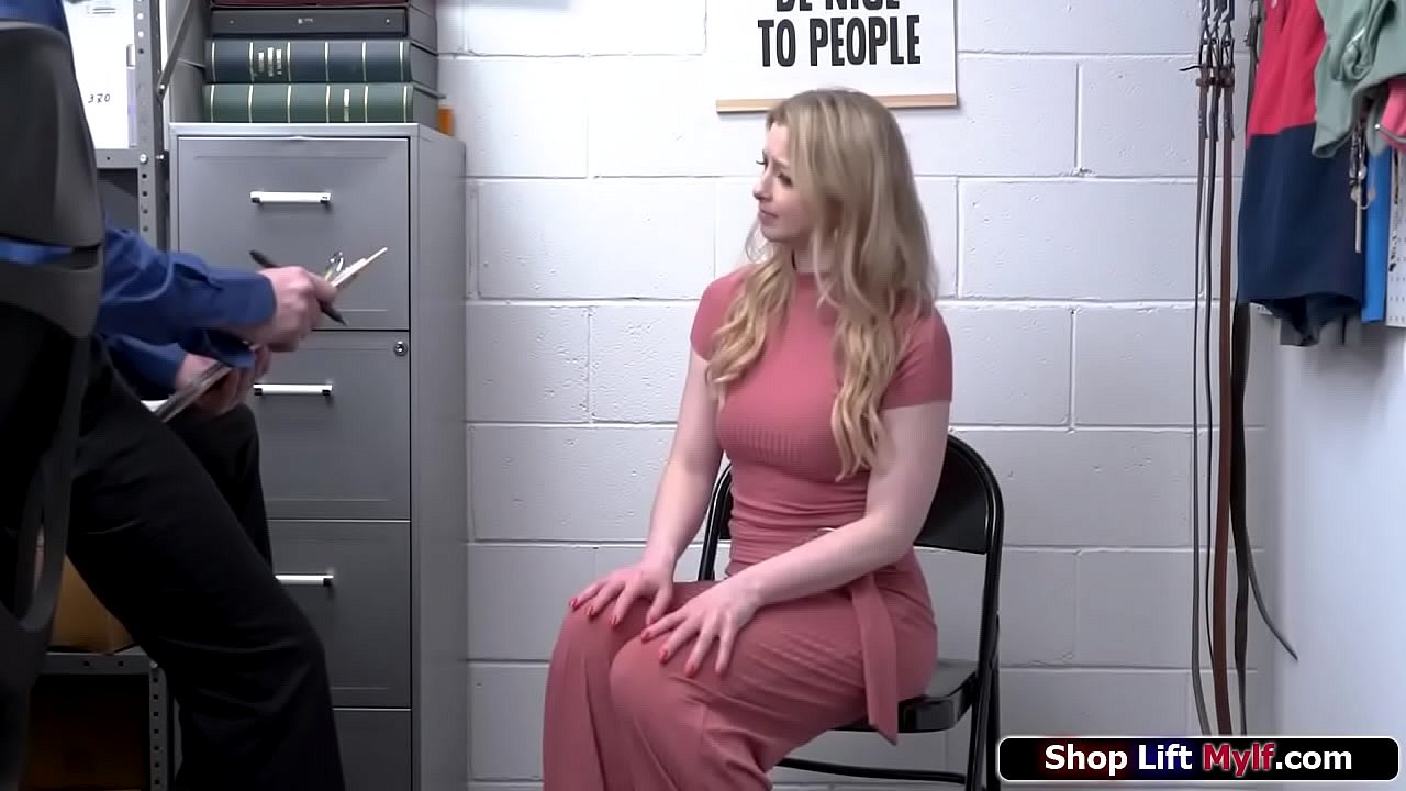 Busty milf gets caught hiding a watch in her panties.The officer stripsearches her and dominates her to suck her foot.He facefucks her and bangs her