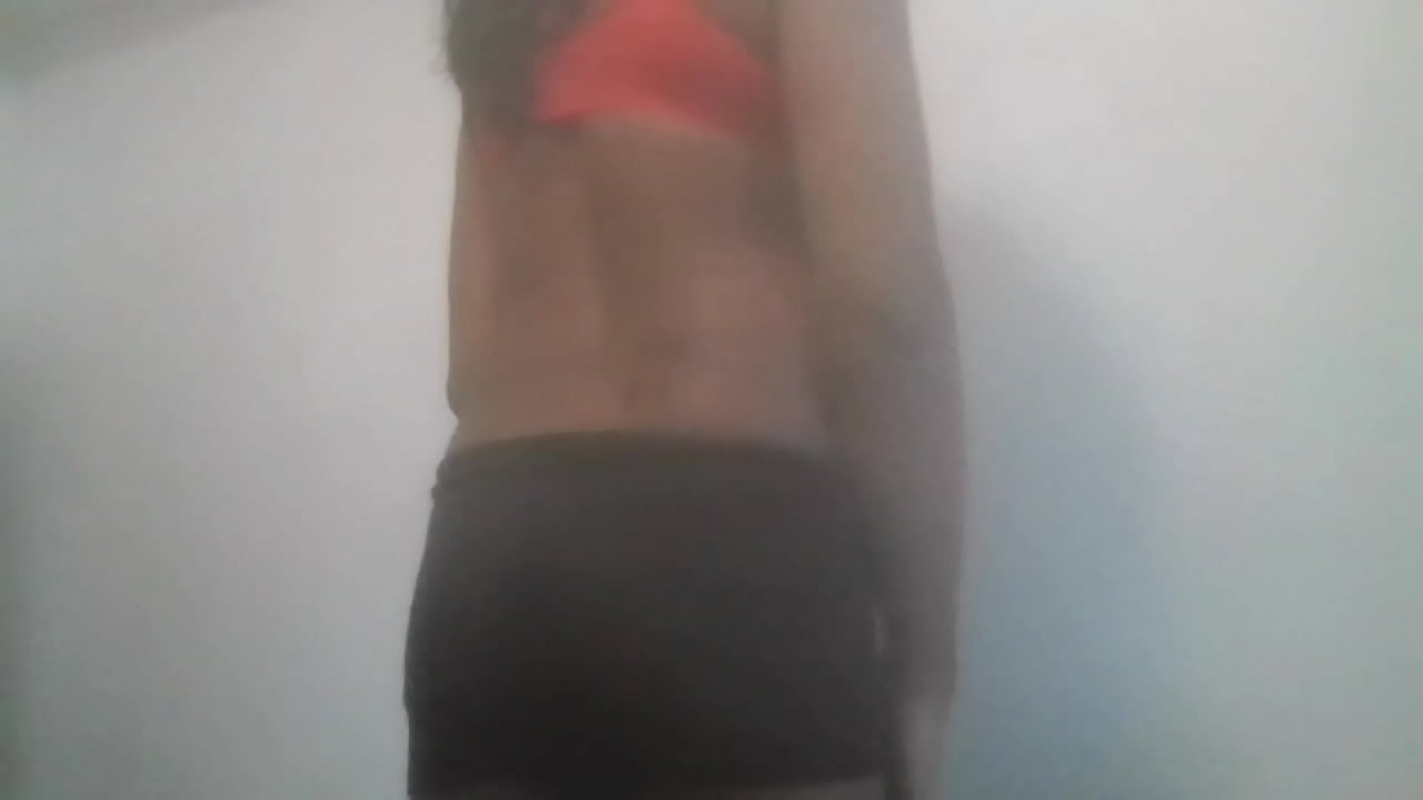 I am just chilling with sexy moves with bra and short skirt moving dance flirting