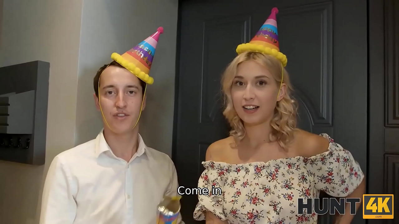 HUNT4K. Bimbo blonde has hot sex with stranger while her man watches this