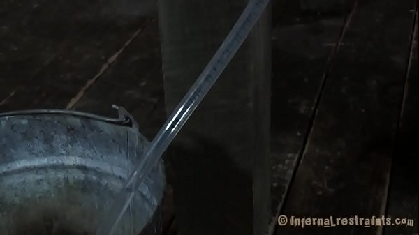 Thrall has to wear a metal cage helmet  during pussy t.