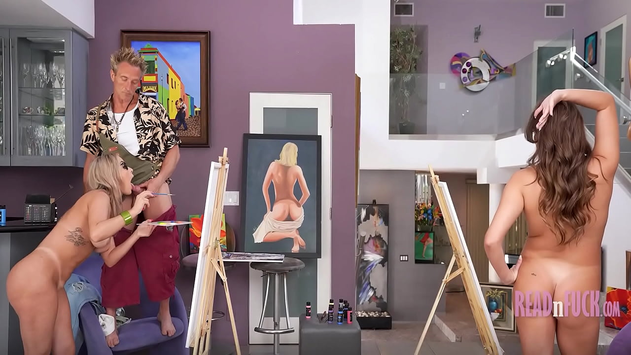 Stepsisters Attend A Class, Only To Learn That They Are The Nude Model Who Will Paint Eachother.. While Getting FUCKED