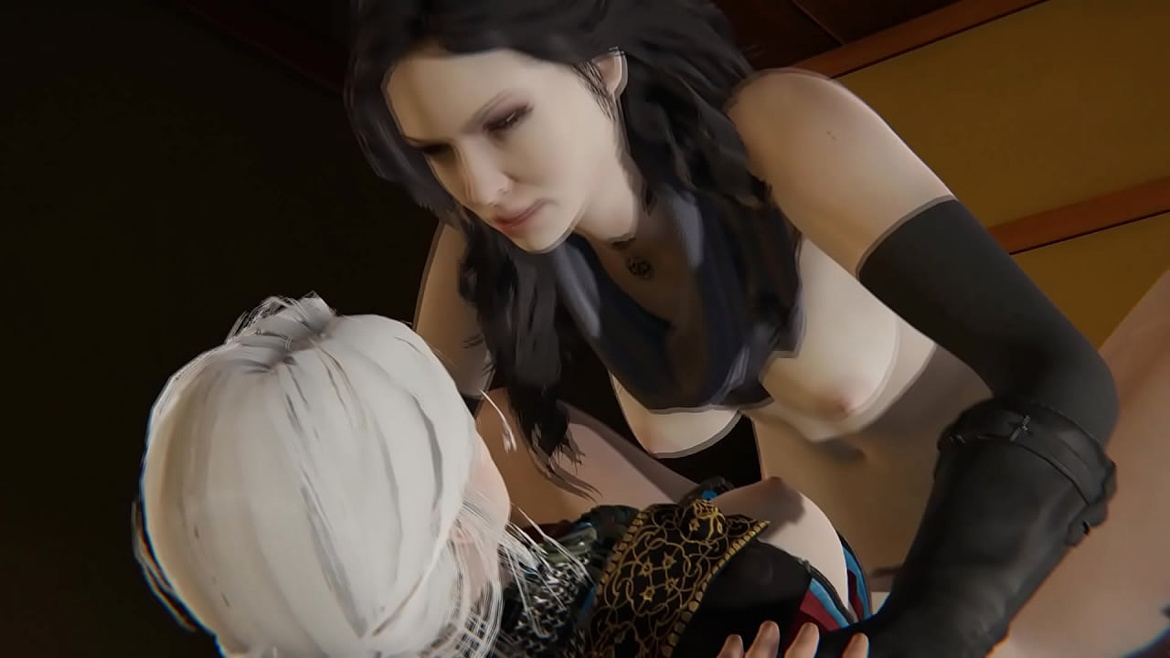 Ciri and Yennefer - Handjob and sex with a cumshot - 3D Porn