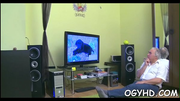 Old one-eyed monster rams j. pussy and mouth