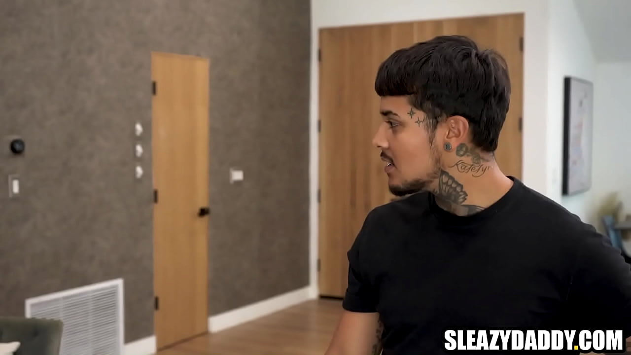 Submissive stepson doing house chores