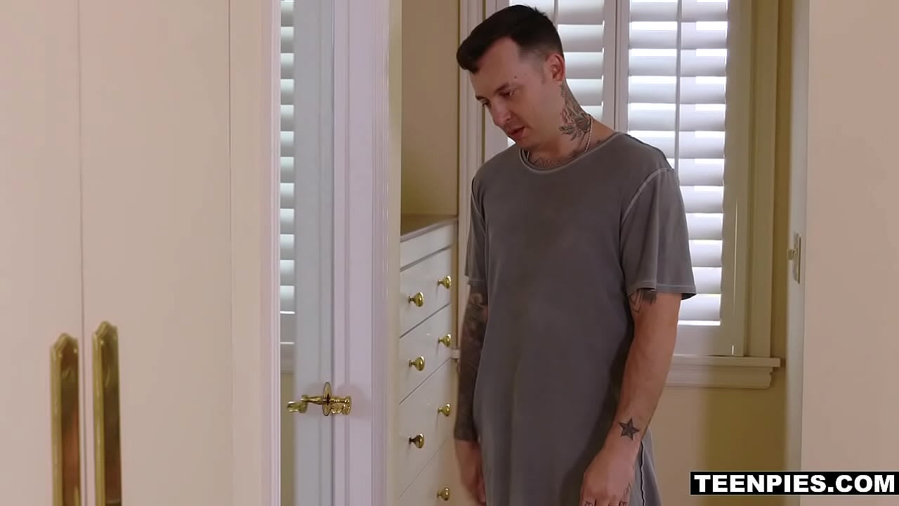 Bubble butt Karissa Kane is laying face down on the carpet while wearing a skin tight shorts that show off her bulging ass