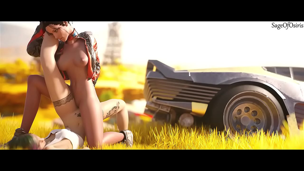 Panam from cyberpunk  scissors her friend while out in public