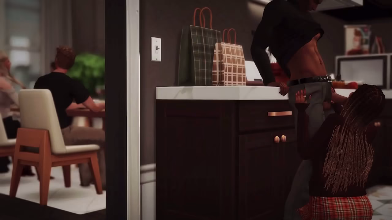 hooking up in the kitchen