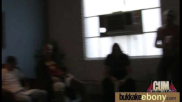 Ebony babe sucks too many white cocks 15