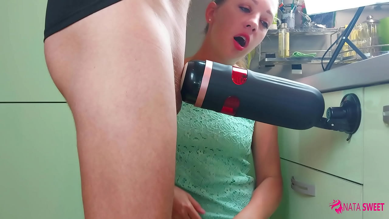 Bitch loves to experiment and dreamed of trying a threesome with a girl and her boyfriend. To imitate this fuck she used an artificial vagina. She got very horny and watched him fuck another pussy