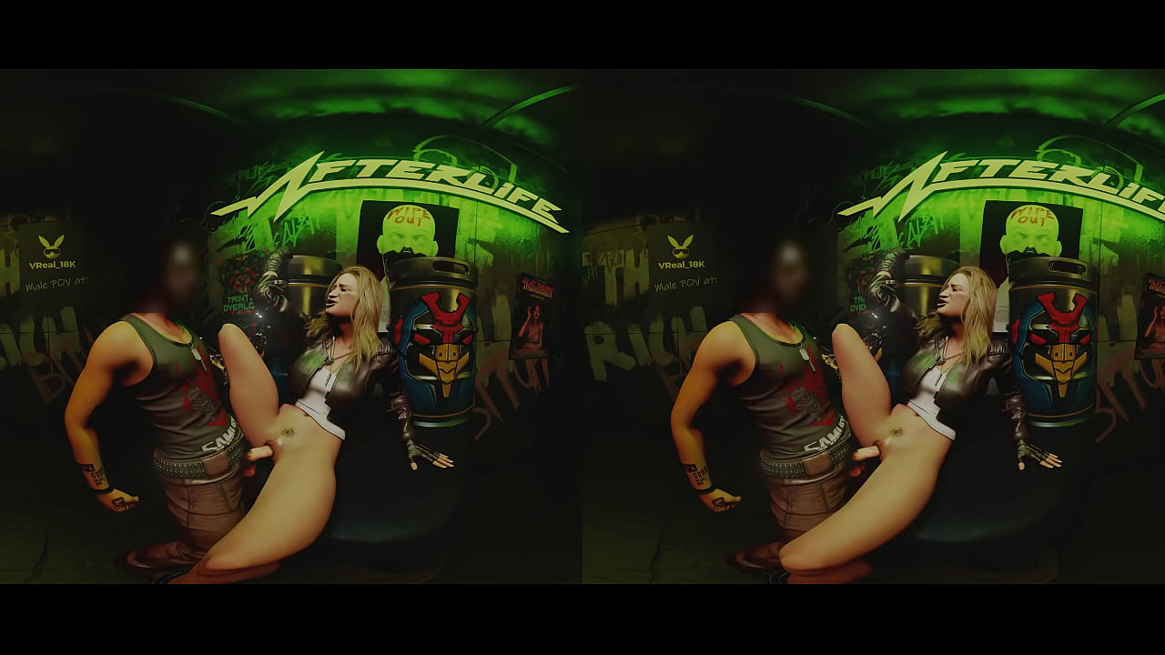 Alt Cunningham making out in Afterlife back entrance - Cyberpunk2077 -  after some heated exchanges with boyfriend