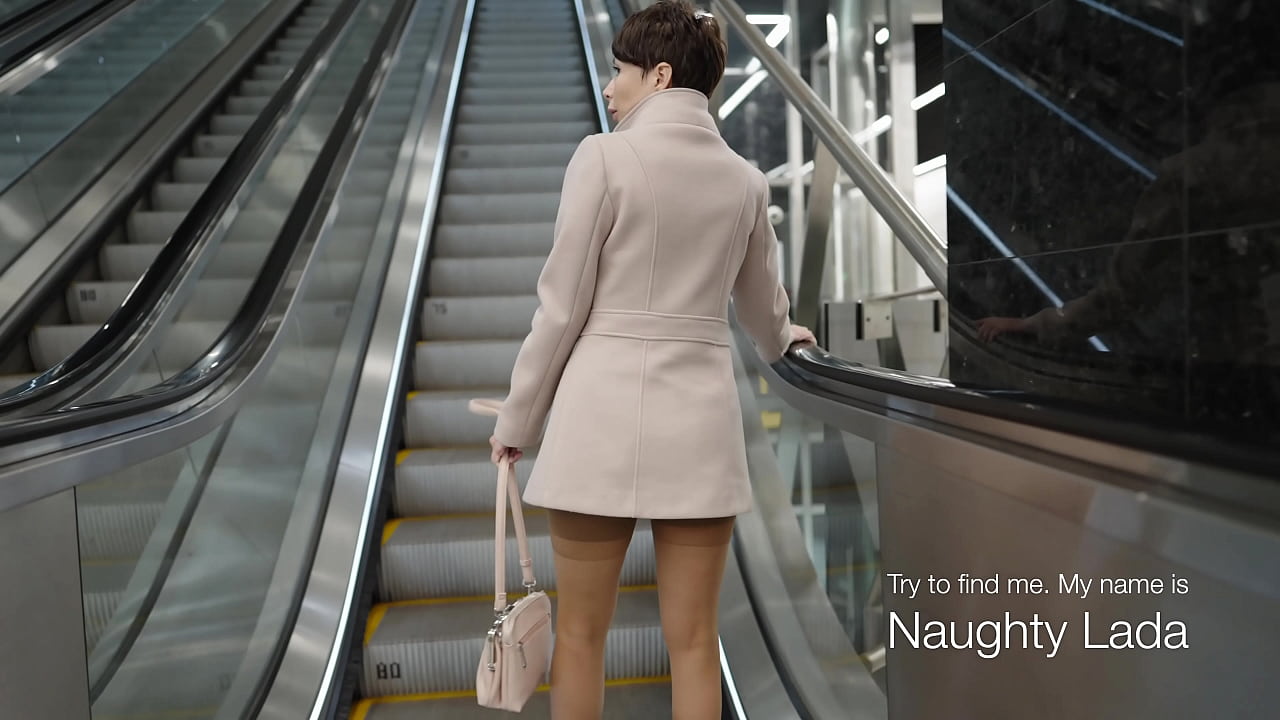 Everyone can see Naughty Lada naked under my coat.