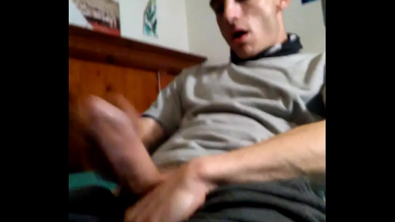 Friend filmed twink jerking cock