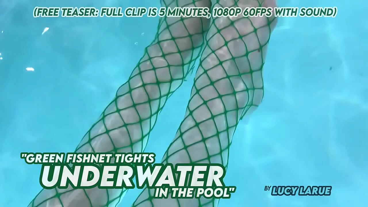 Green Fishnet Tights Underwater in the Pool