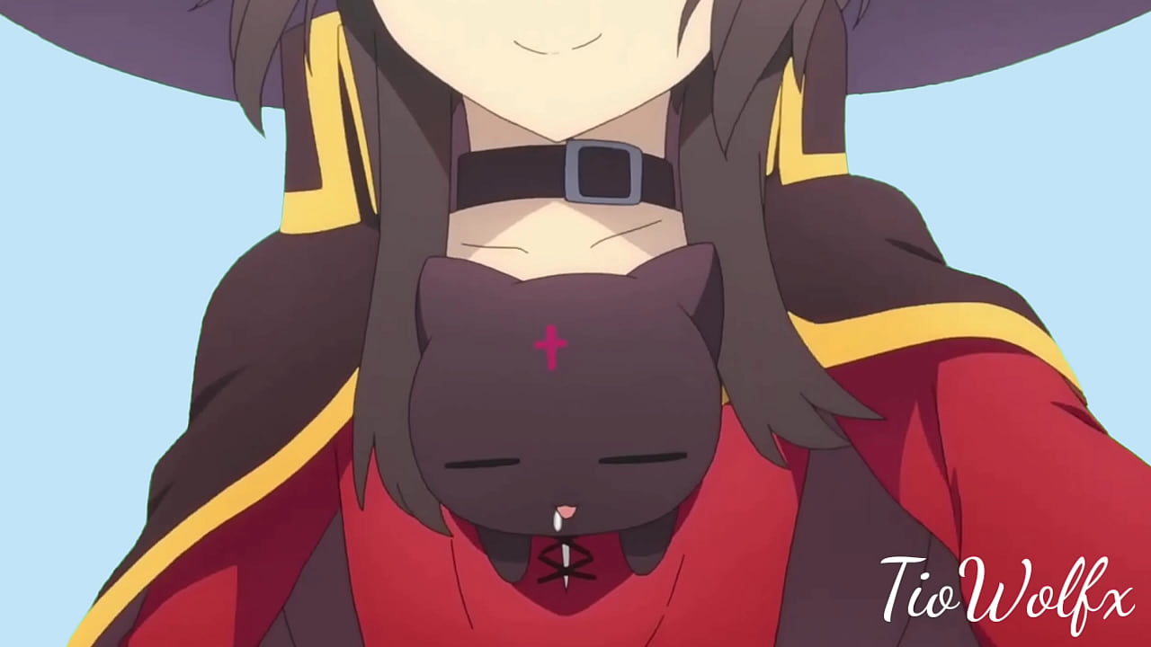 Megumin andando ao som do v&iacute;deo do pato andando