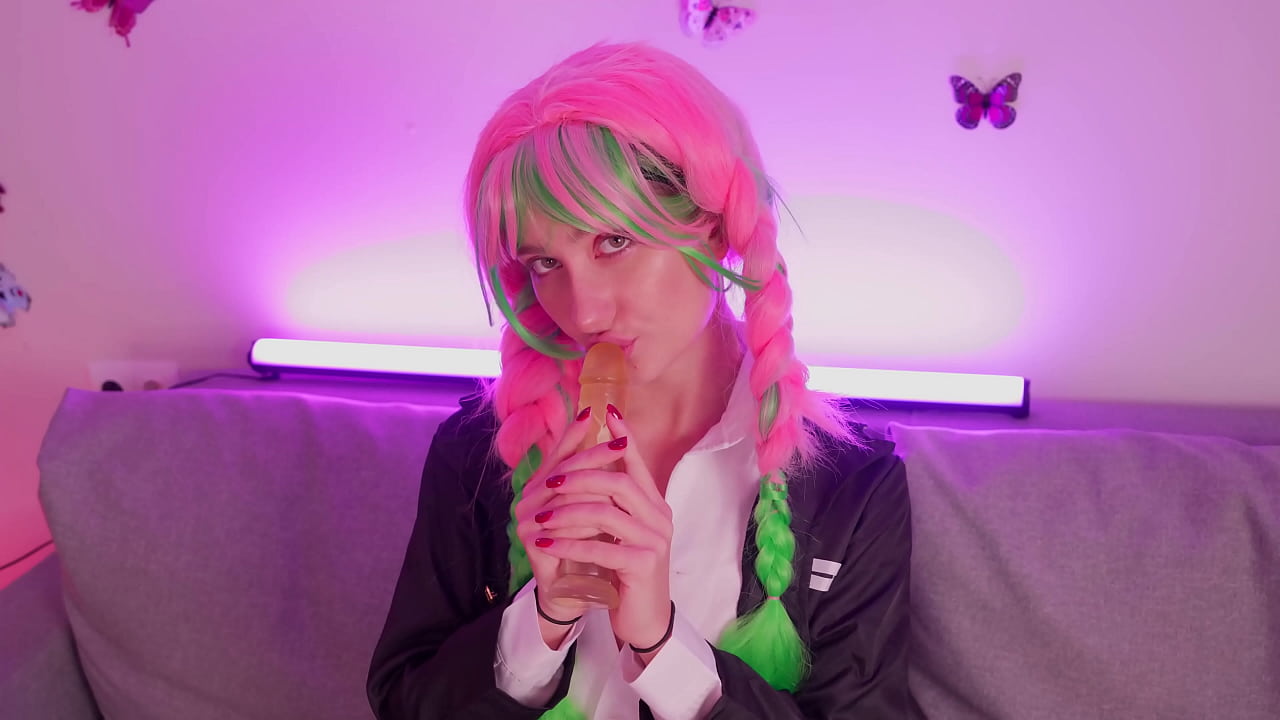 My hot new video as Mitsuri Kanroji is here. Ready to see oil show, whip play, dildo sucking and pussy fucking?