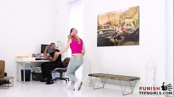 Blonde teen gets a real hard fuck