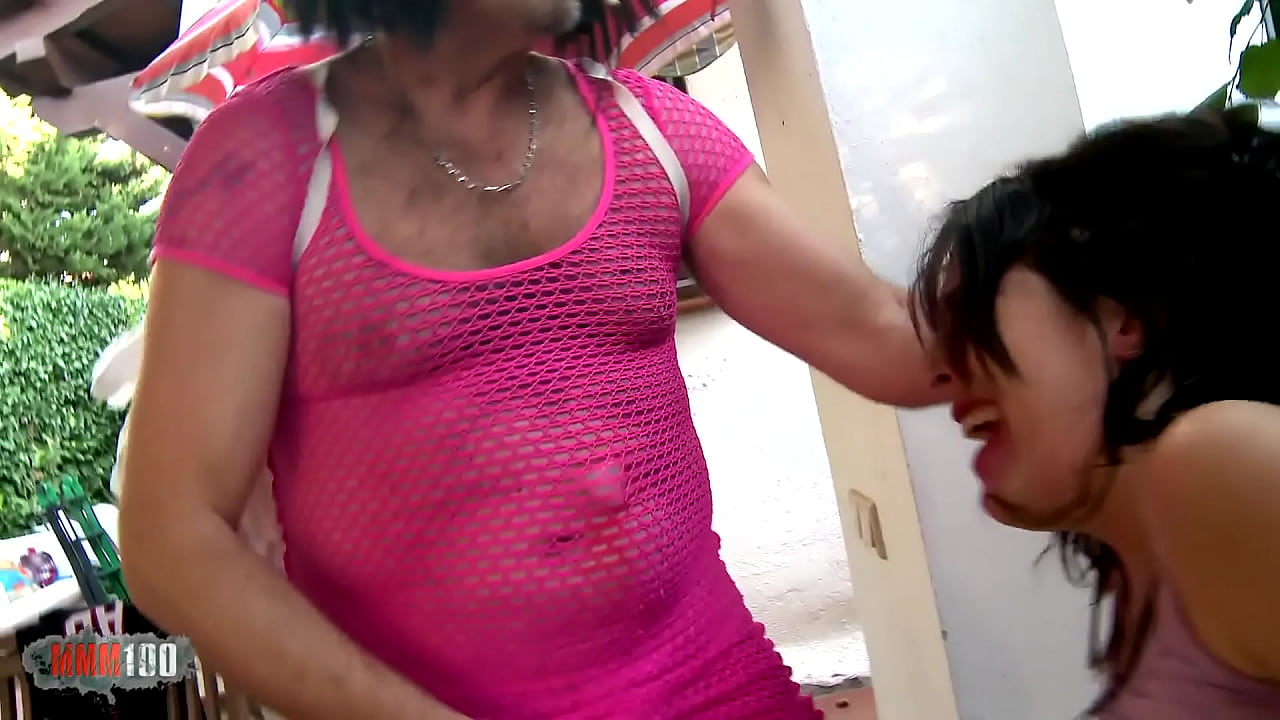 Freaky couple playing transveties games and hard fucking