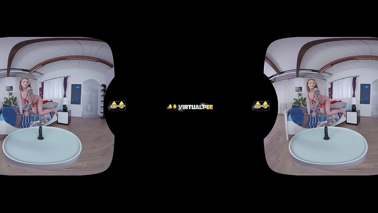 Mag Ray teases you with a dildo before pissing in her bodystocking