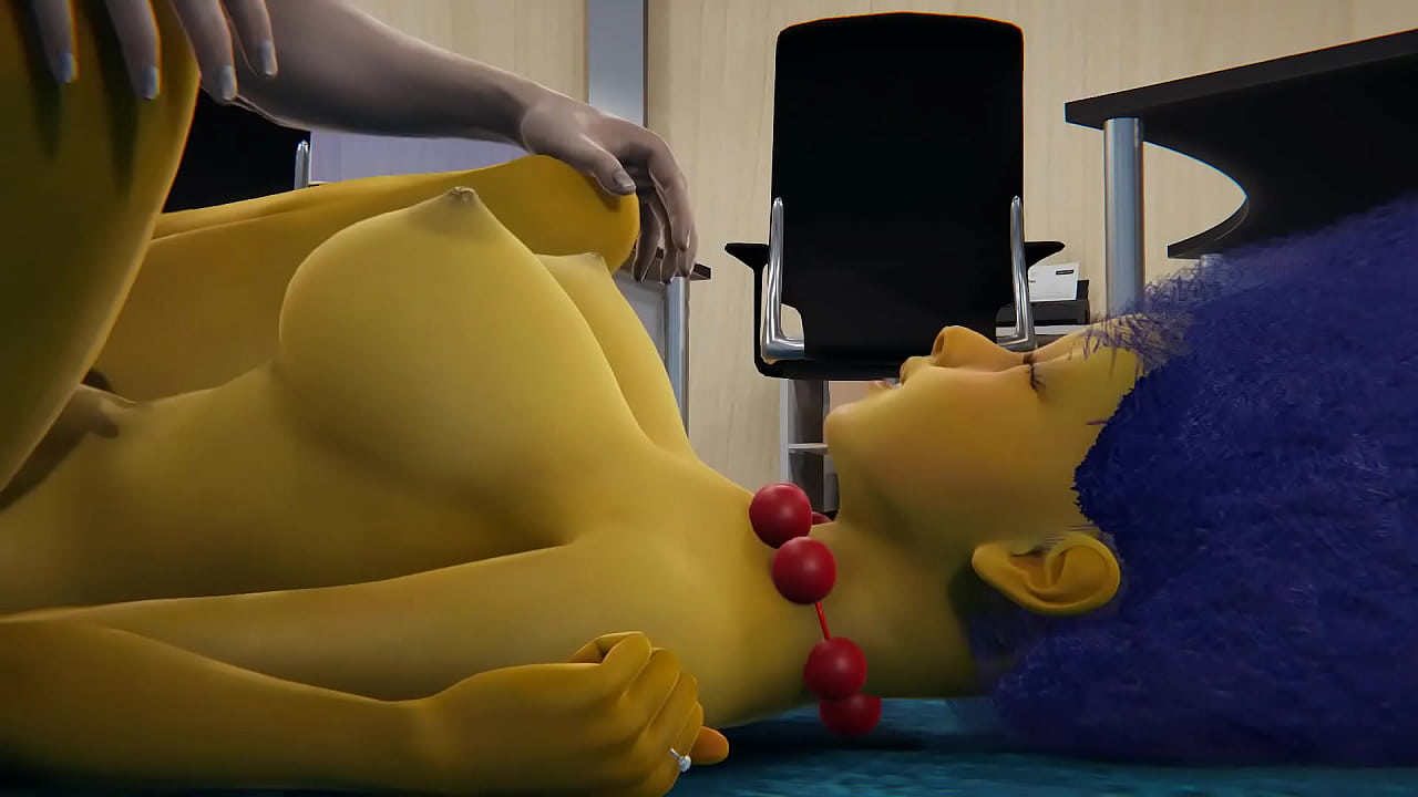 Marge Simpson - Titjob with penis licking and squirting orgasm