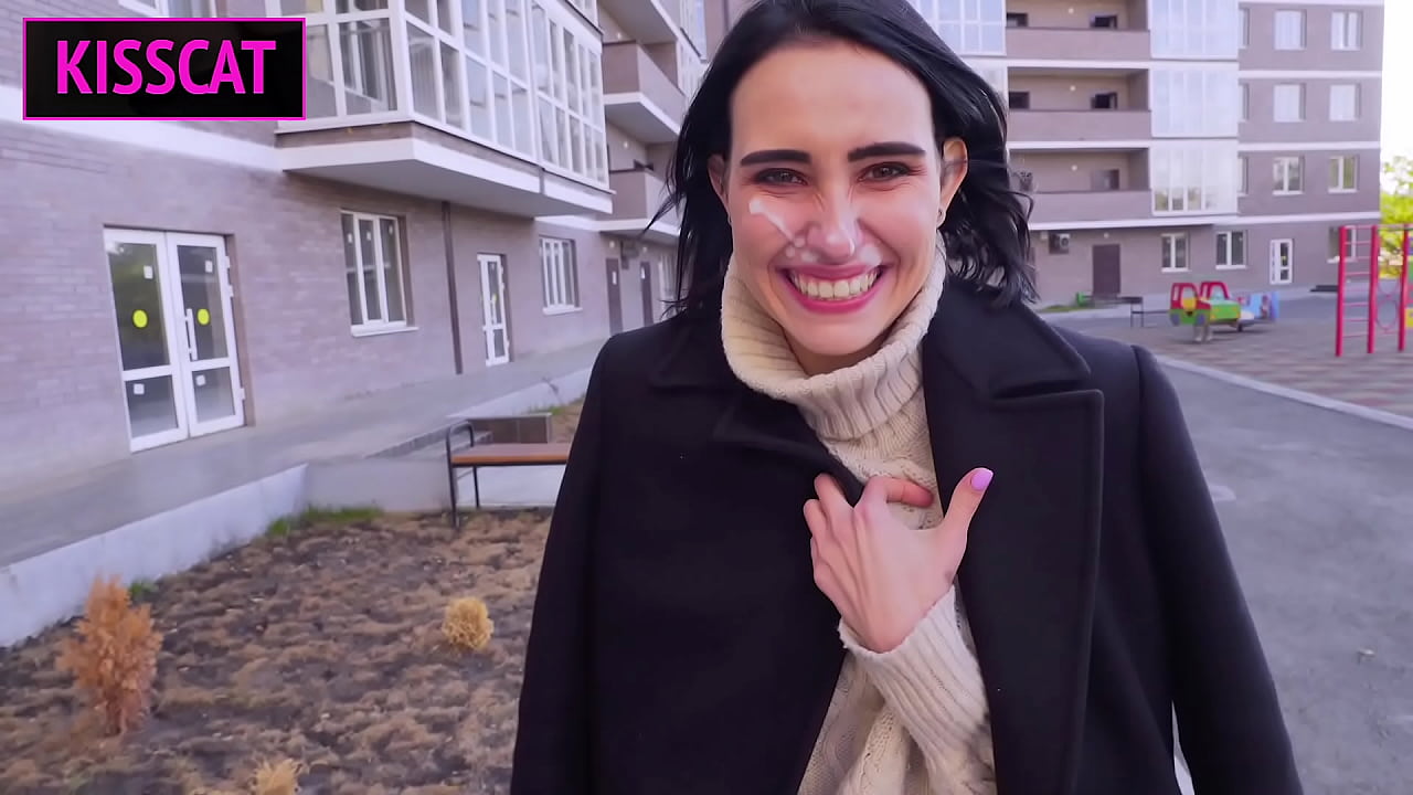 Stepsister wanna try Public Anal Sex with Facial Cum Walk