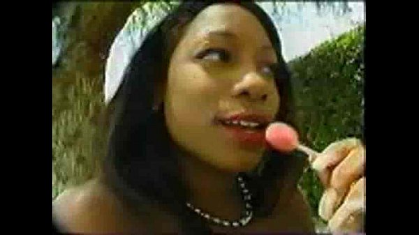 Ebony slut gets fucked by two cocks