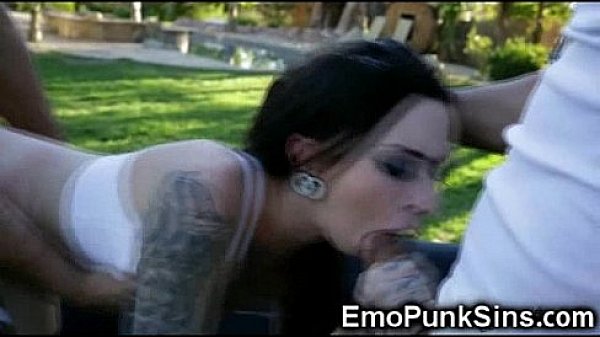 Emo Punk Teen Fucked Rough by 2 Cocks!  