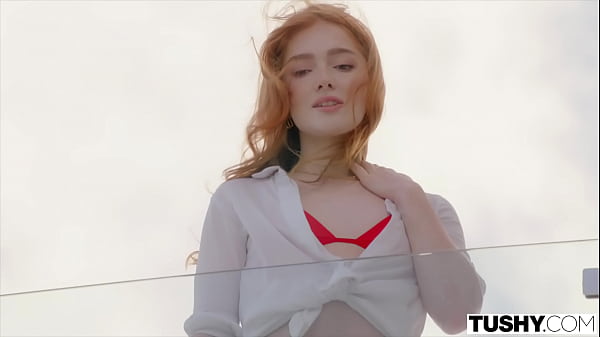 TUSHY Gorgeous redhead dped in threesome