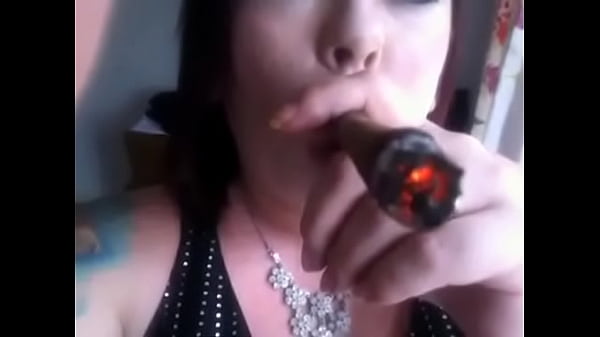 Chubby UK Mistress Tina Snua Smokes A Cigar Using A Holder - Fetish Domme