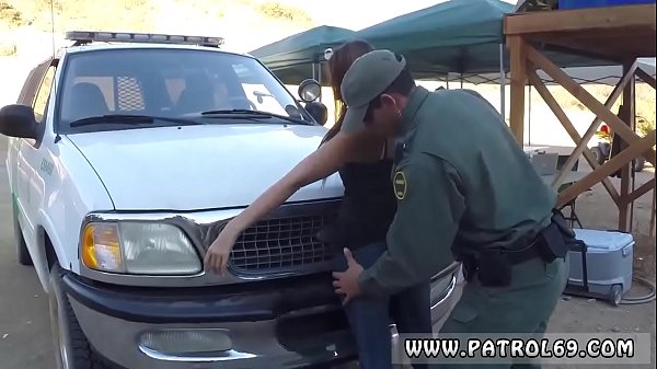 Laura captured cop Brunette gets pulled over for a cavity search and