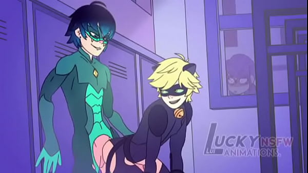Viperion fucks Cat Noir doggystyle while Marinette watches