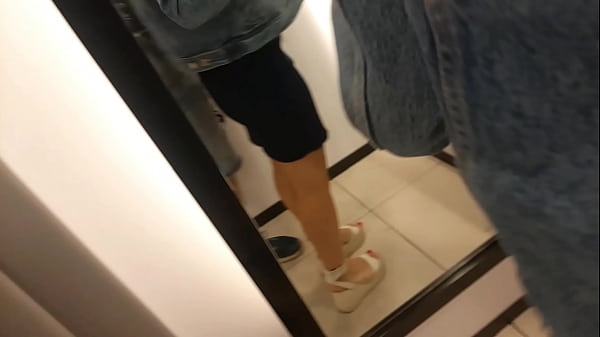 Watching my friend try on a dress on her naked body.