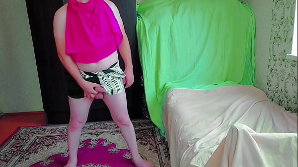 Gorgeous sissy posing with glitter on her cheeks 