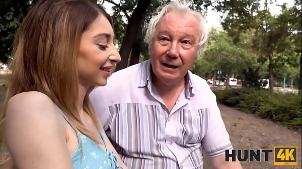 HUNT4K. After flirt in park pretty gal is nicely drilled at hunters place  